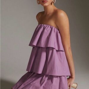 Corey Lynn Calter Strapless Tiered Lilac Dress